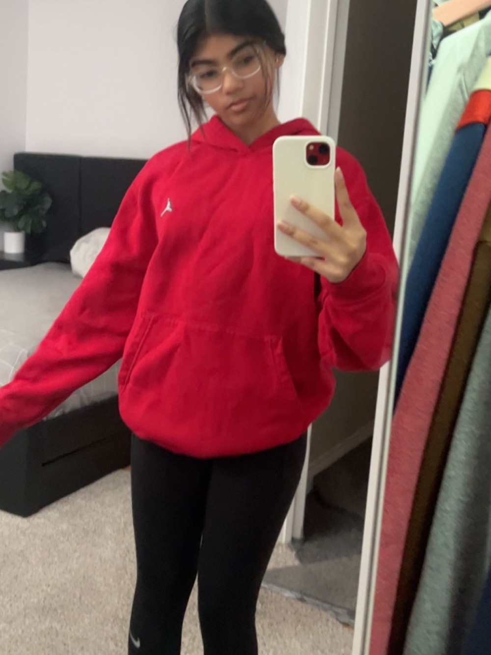 Jordan Red Pullover Hoodie with White Jumpman
